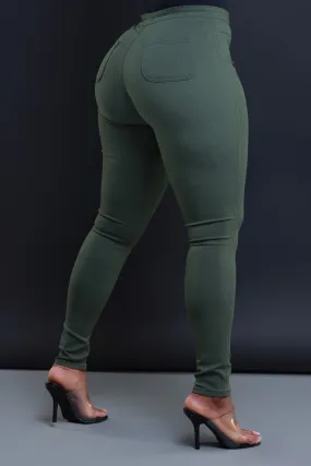 $15.99 Super Swank High Waist Stretchy Jeans - Olive
