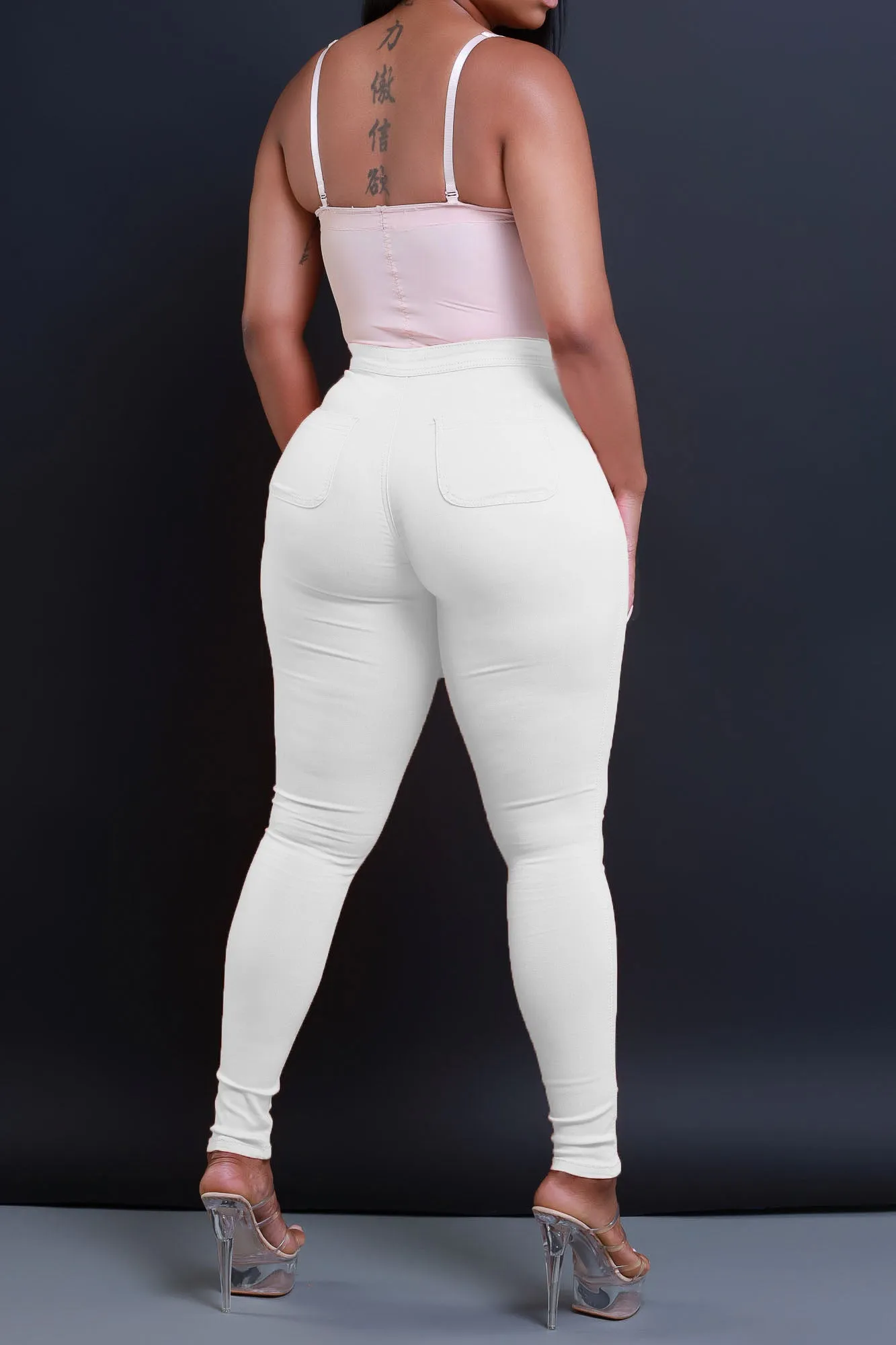 $5 Super Swank High Waist Stretchy Jeans - White