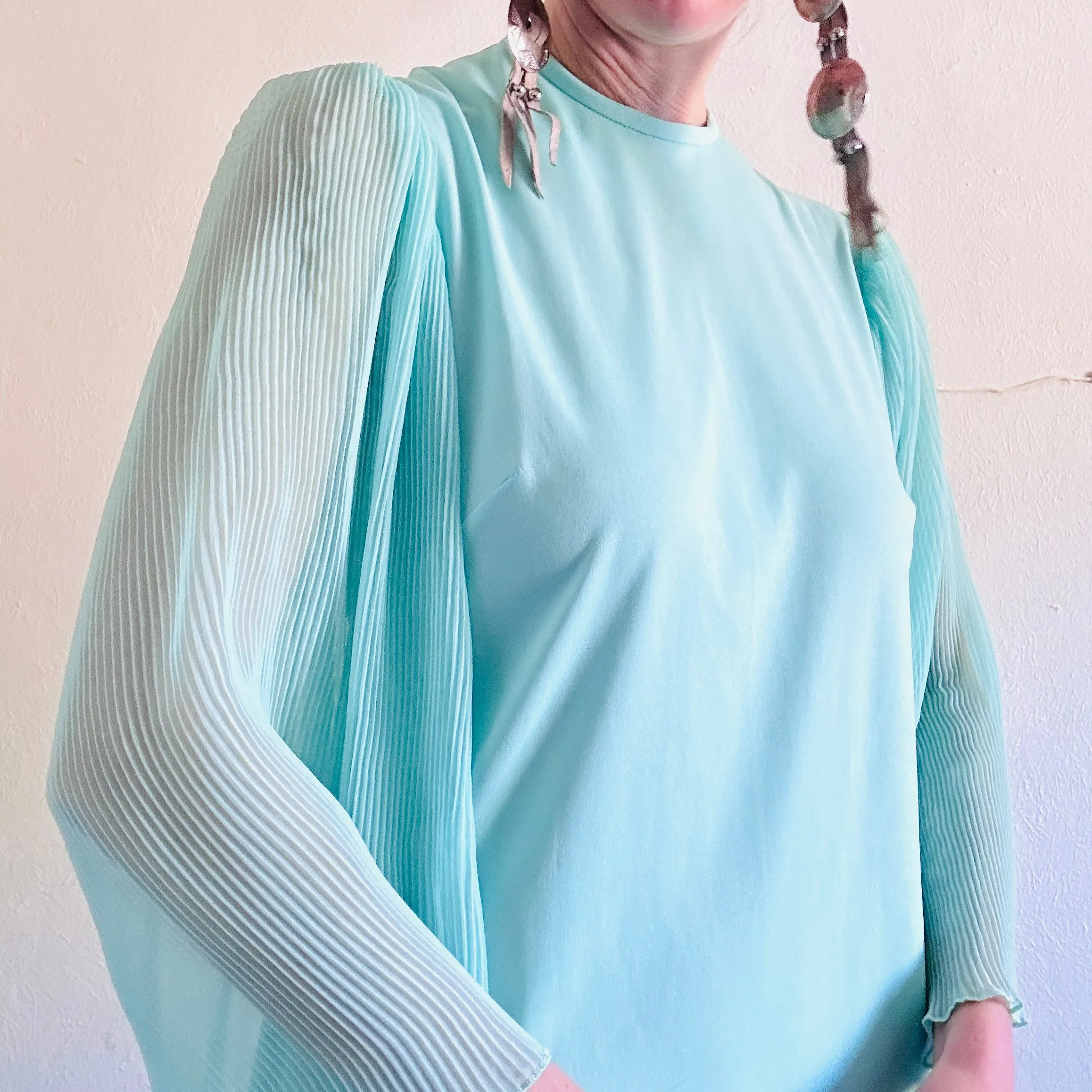 60S VINTAGE FLUTTER SLEEVE DRESS // SIZE SMALL