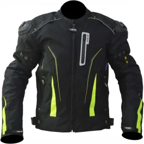 ABz Leathers Mens Mesh Armored Summer Motorcycle Gear Riding Light Weight Green & Black Jacket