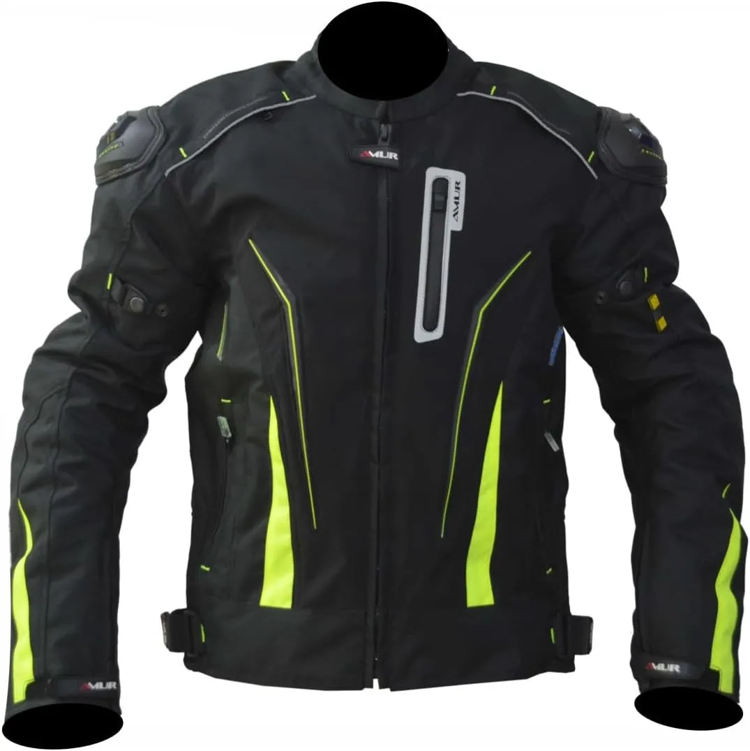 ABz Leathers Mens Mesh Armored Summer Motorcycle Gear Riding Light Weight Green & Black Jacket