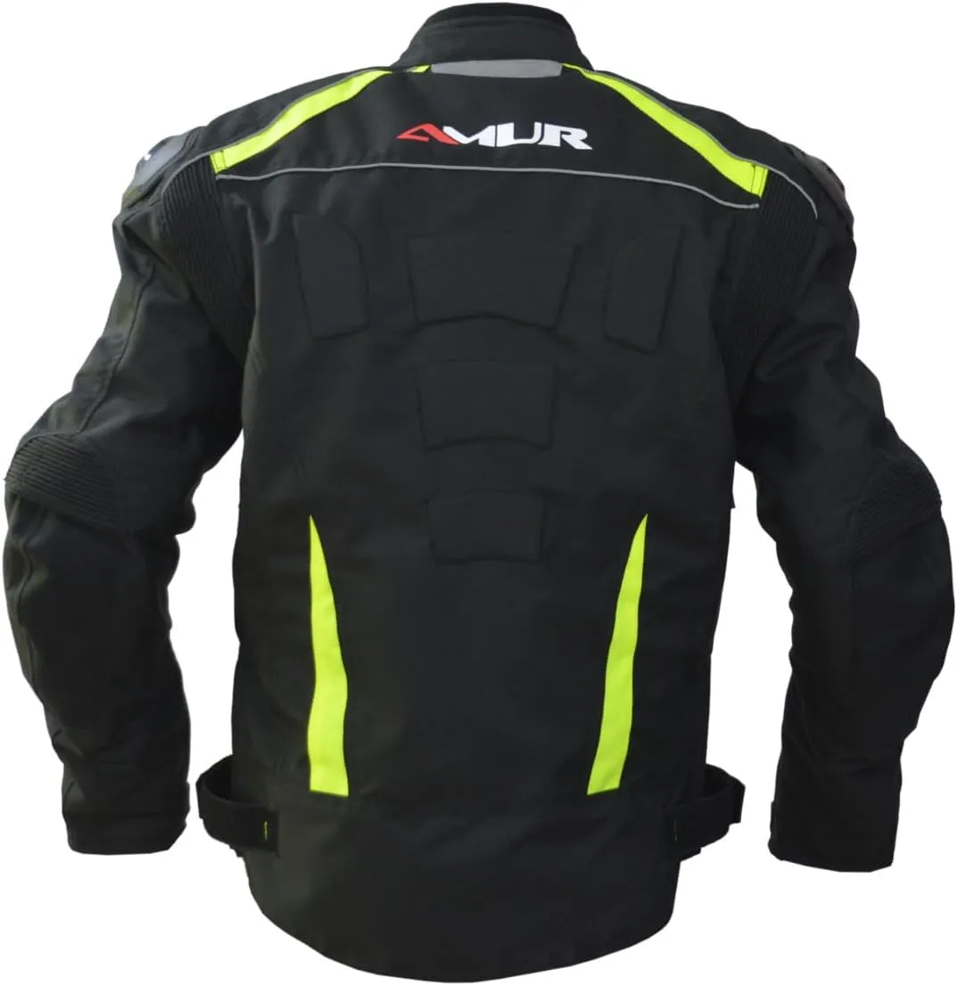 ABz Leathers Mens Mesh Armored Summer Motorcycle Gear Riding Light Weight Green & Black Jacket