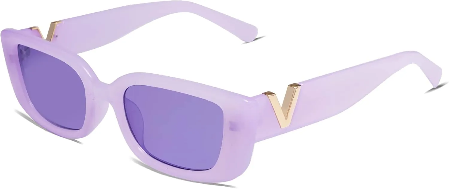 Allarallvr Rectangle Sunglasses for Women 90s Retro Trendy Y2K Classical Vintage Square Shades AR82037
