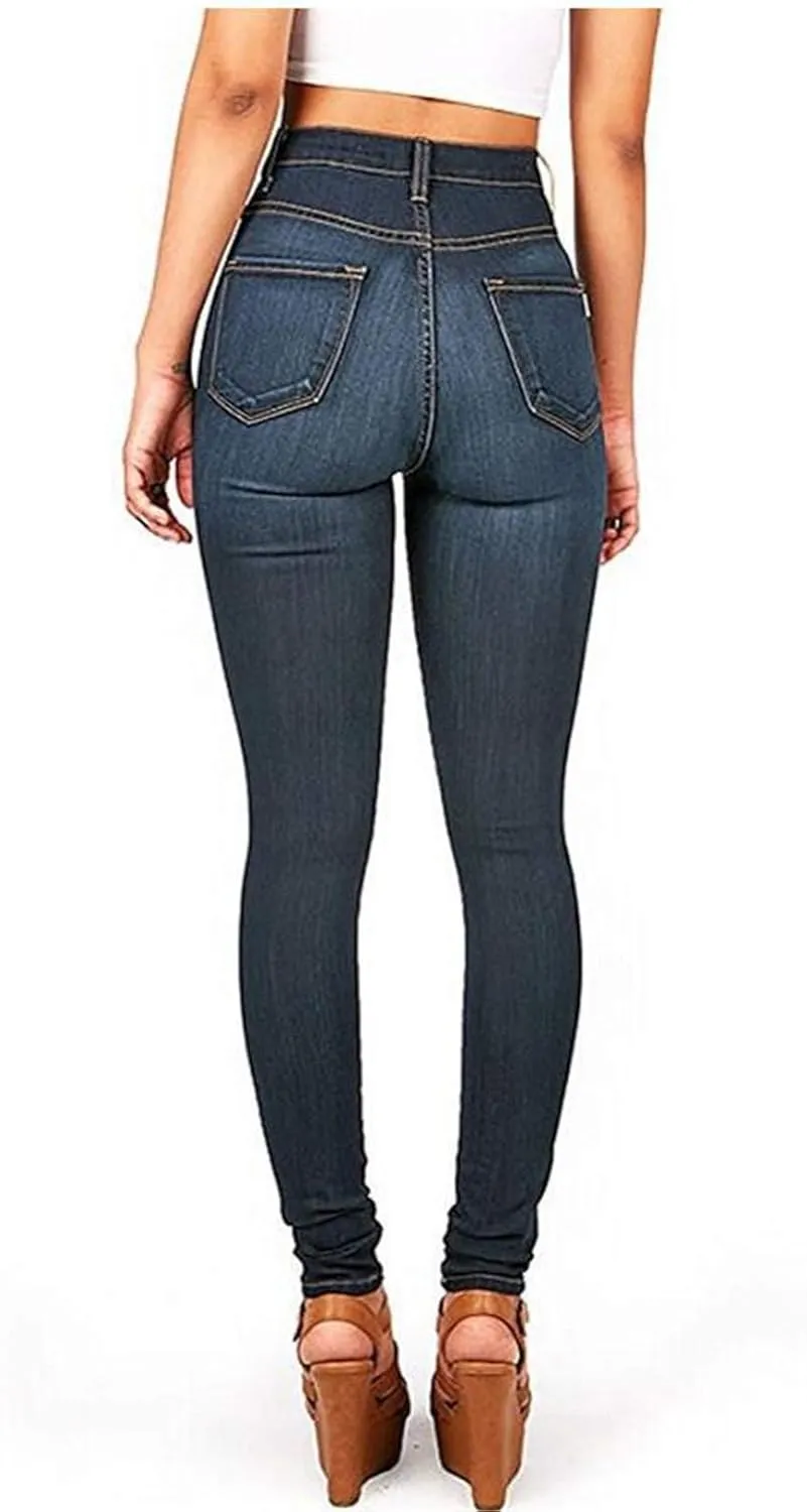 Andongnywell Super High Waisted Stretchy Skinny Jeans Denim Pants