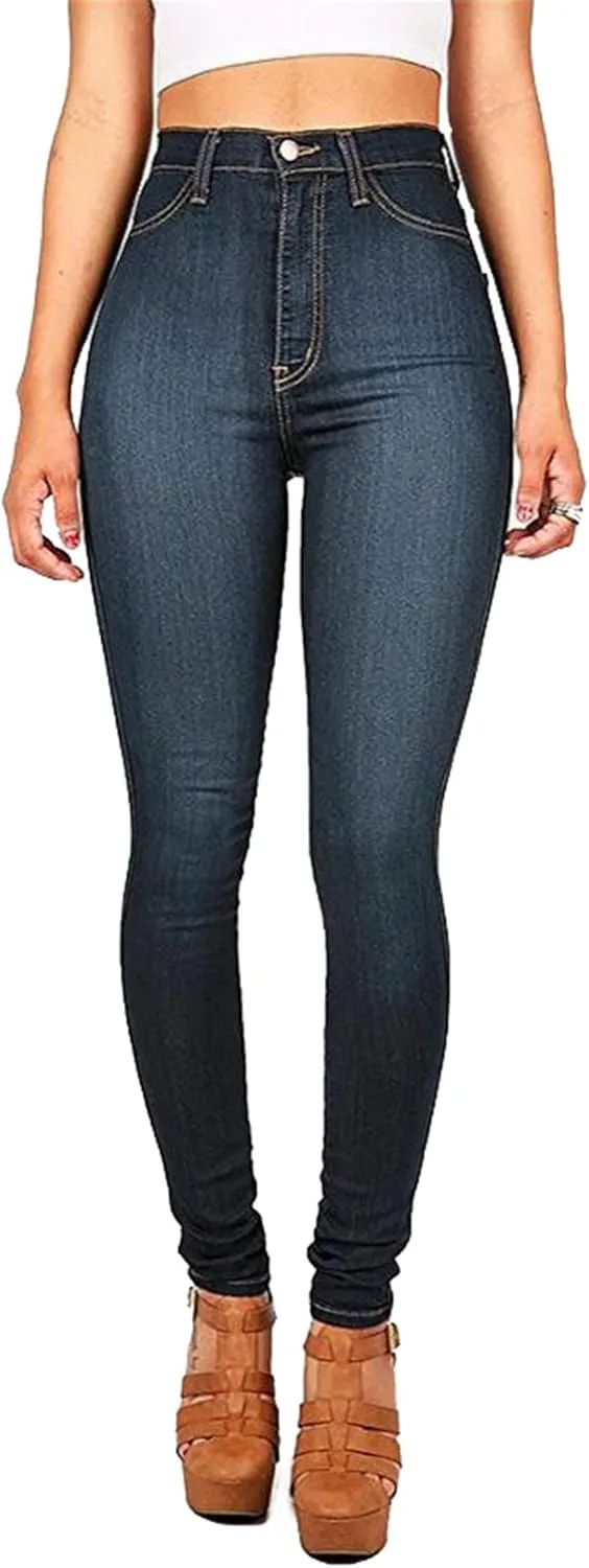 Andongnywell Super High Waisted Stretchy Skinny Jeans Denim Pants