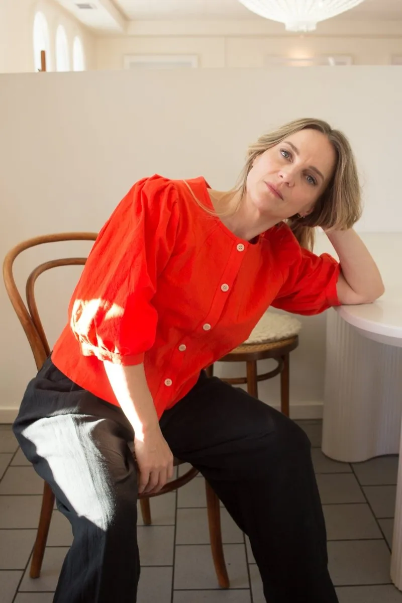 Birds of North America Serin Blouse -Blood Orange (Online Exclusive)