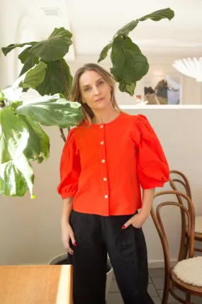Birds of North America Serin Blouse -Blood Orange (Online Exclusive)