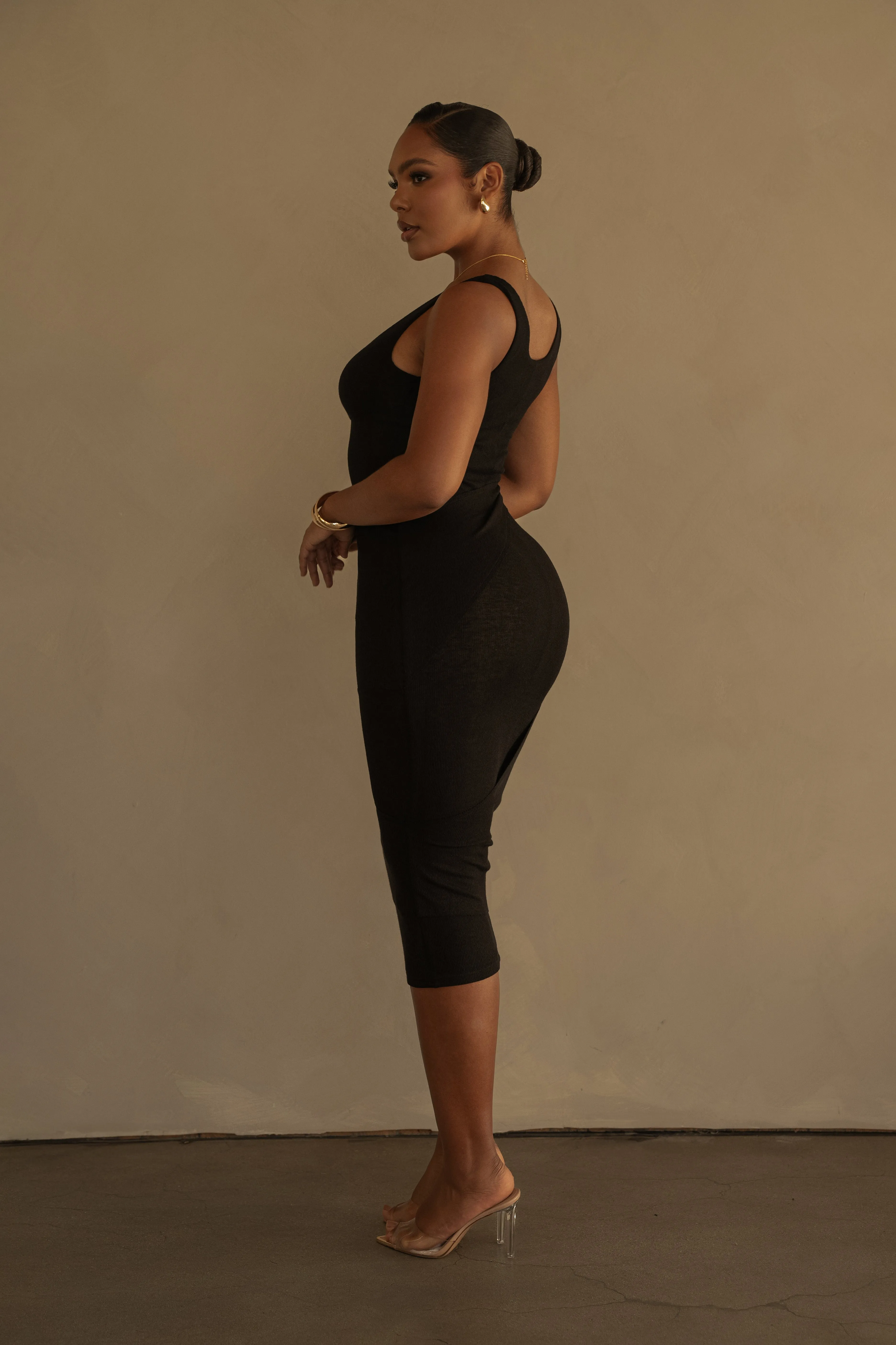Black Shift Of Feelings Midi Dress