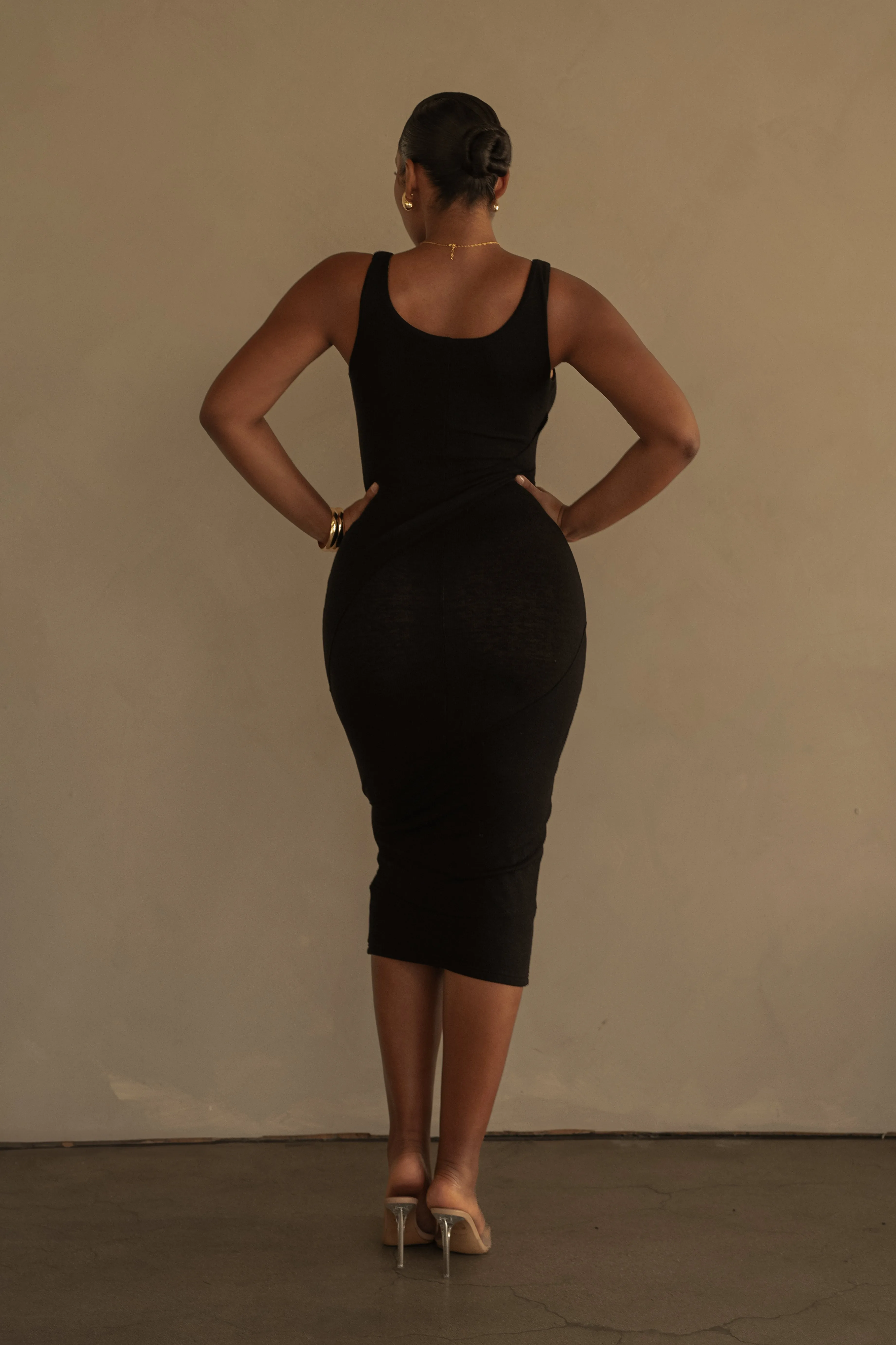 Black Shift Of Feelings Midi Dress