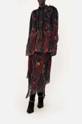 BLOUSON RUFFLE BLOUSE WOODSTOCK ROCK