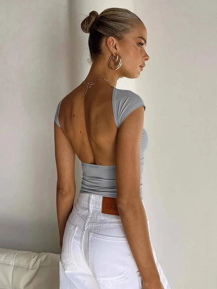 Breathable short-sleeved slim T-shirt for women