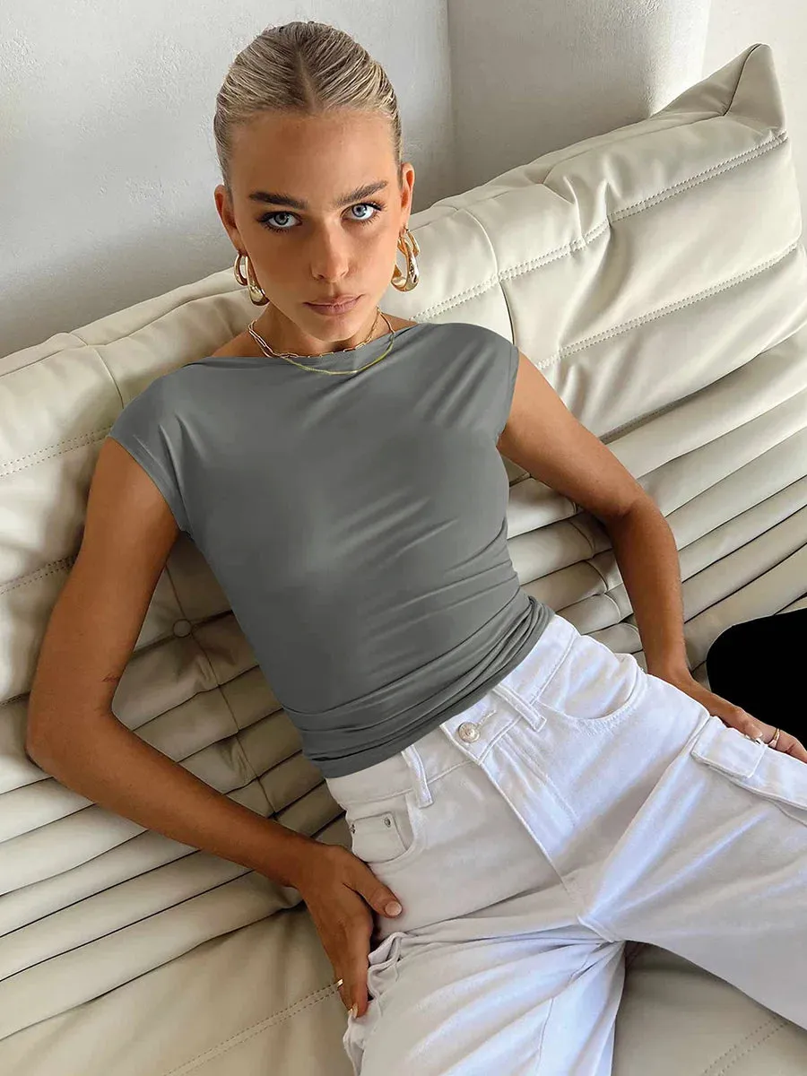 Breathable short-sleeved slim T-shirt for women