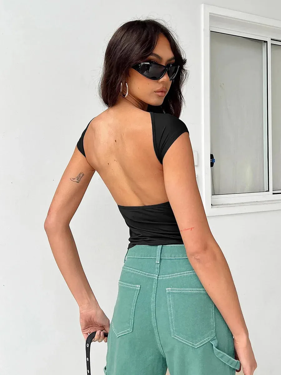 Breathable short-sleeved slim T-shirt for women