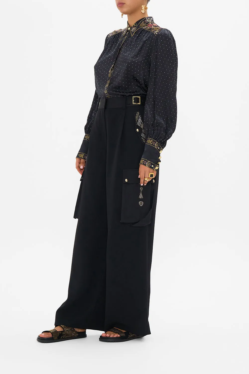 BUTTON THROUGH BLOUSON SLEEVE BLOUSE CARTOUCHE KINGDOM