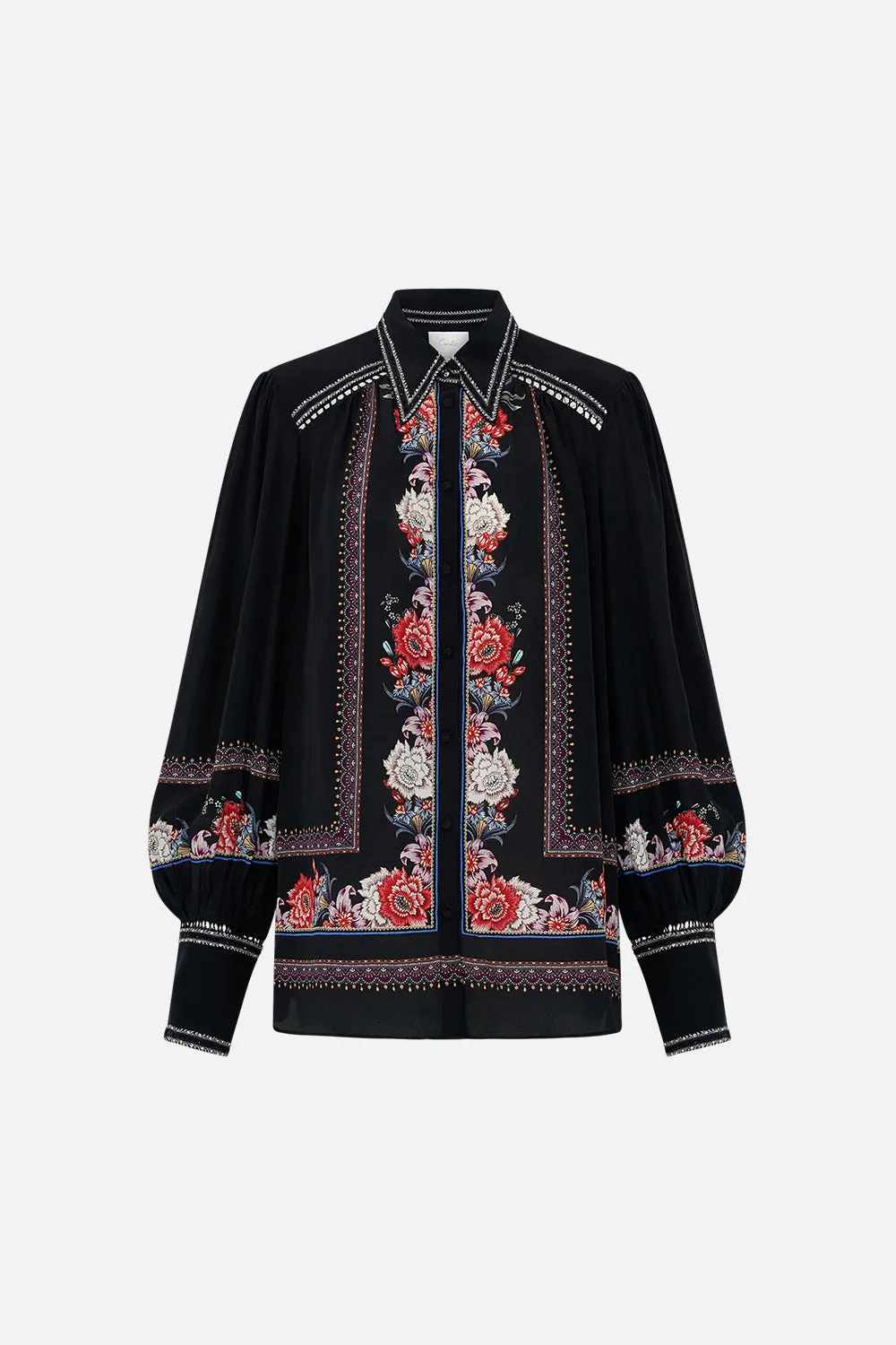 BUTTON THROUGH BLOUSON SLEEVE BLOUSE VOLENDAM DOLLS