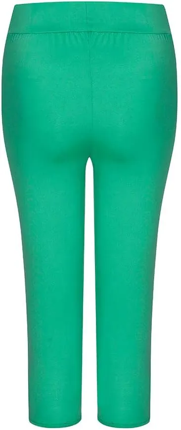Capri Leggings for Women Plus Size Elastic High Waisted Tummy Control Cropped Yoga Pants Casual Cute Soft Comfy Capris Tights