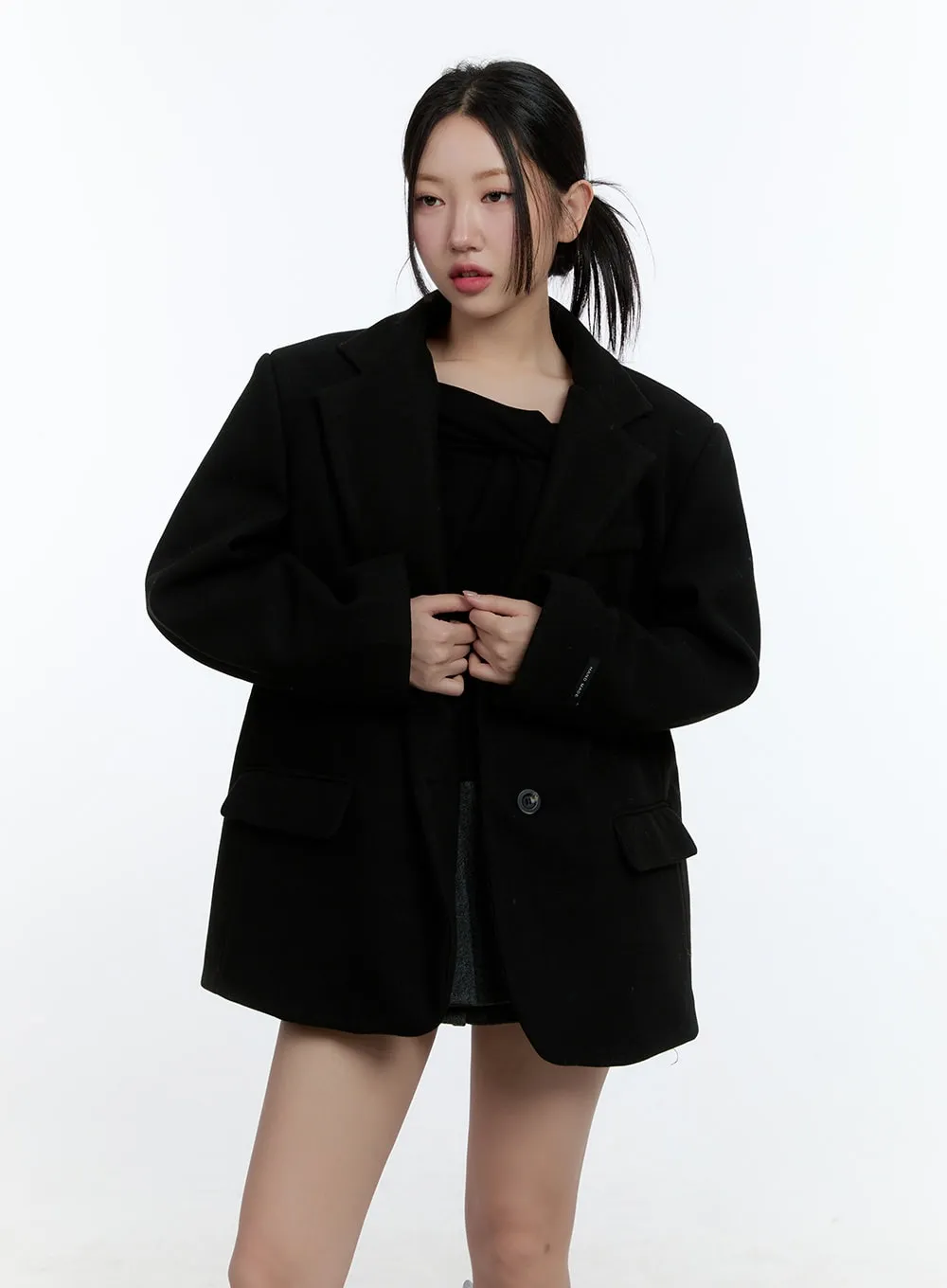 Chic Wool Blend Oversized Blazer CD423