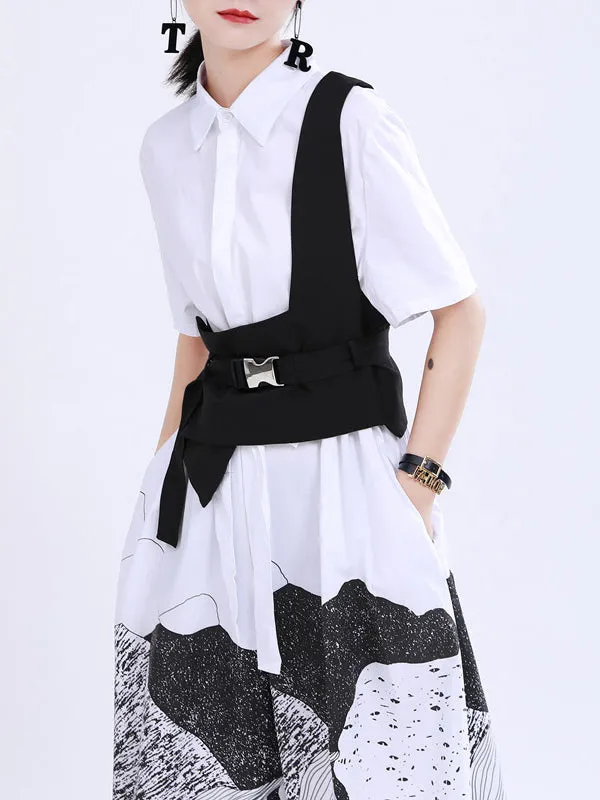 Chicmy-Stylish Belt Buckle Black Vest