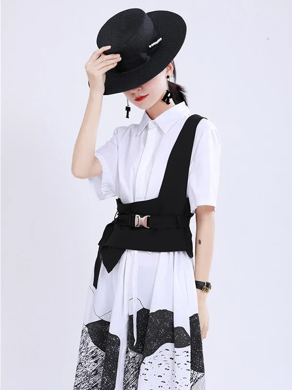 Chicmy-Stylish Belt Buckle Black Vest