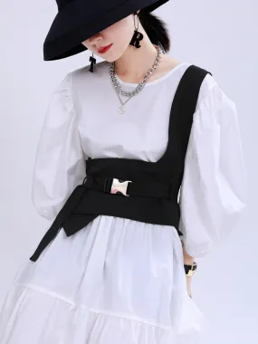 Chicmy-Stylish Belt Buckle Black Vest