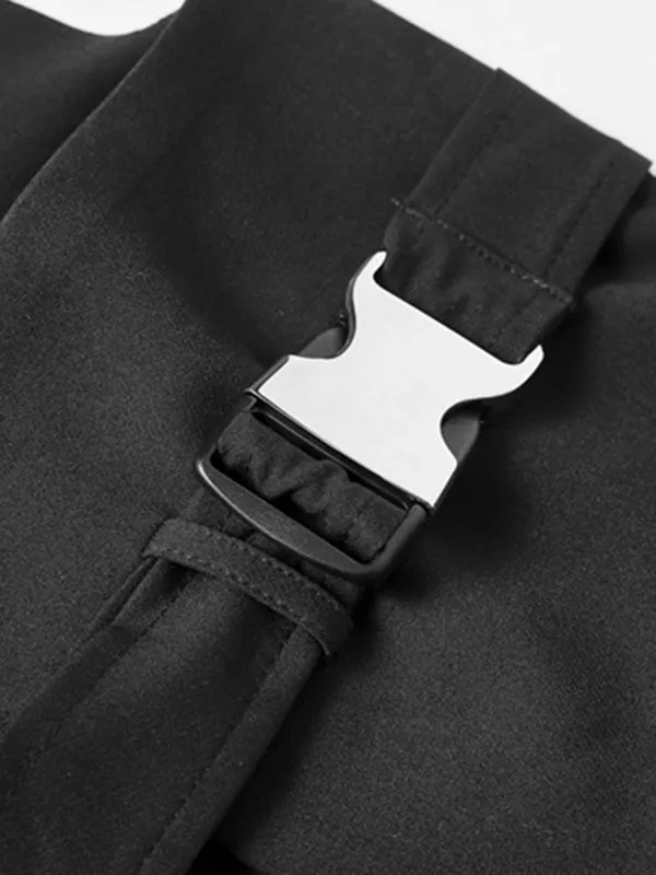 Chicmy-Stylish Belt Buckle Black Vest