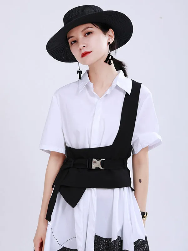 Chicmy-Stylish Belt Buckle Black Vest