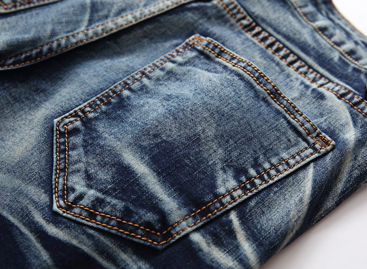 chouyatou Men's Summer Cool Stylish Wrinkle Performance Moto Ripped Denim Shorts