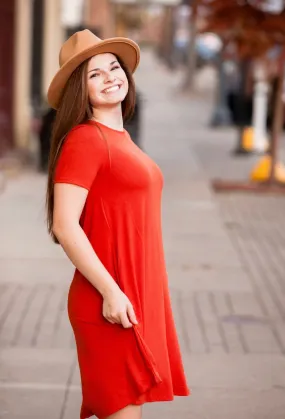 Copper Flowy Dress