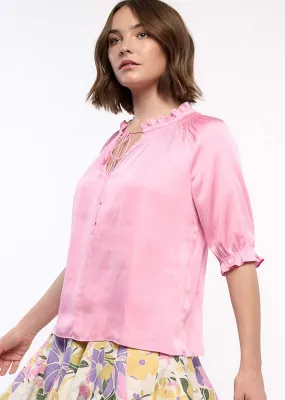 Current Air Half Sleeve Ruffled Split Neck blouse