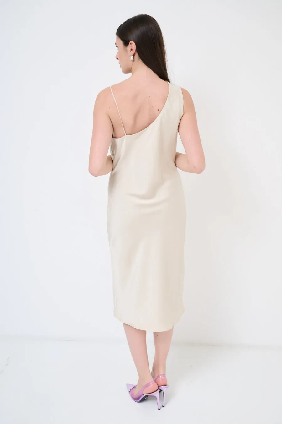 Draped cowl-neck midi dress wholesale