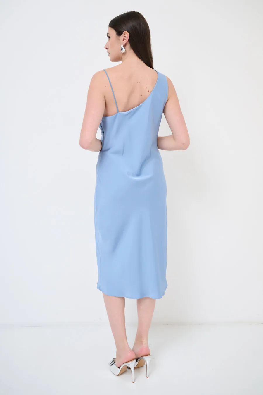 Draped cowl-neck midi dress wholesale