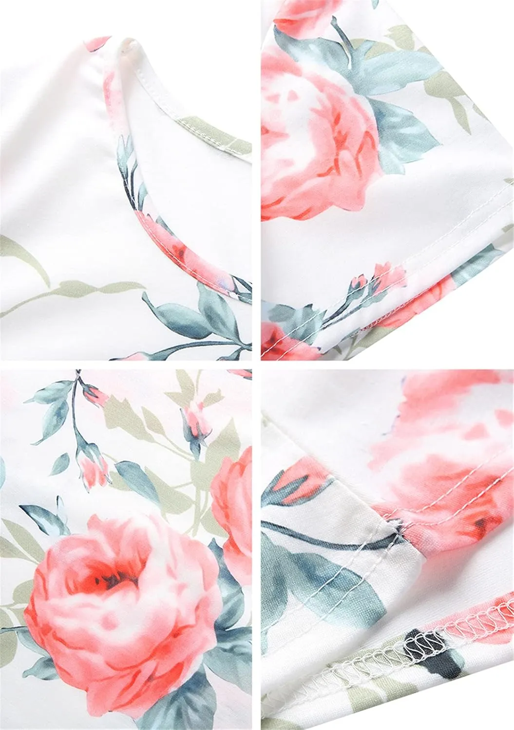 FLITAY Womens Casual Floral Simple Dress Loose Tunic T-Shirt Dress Summer Beach Flowy Dress