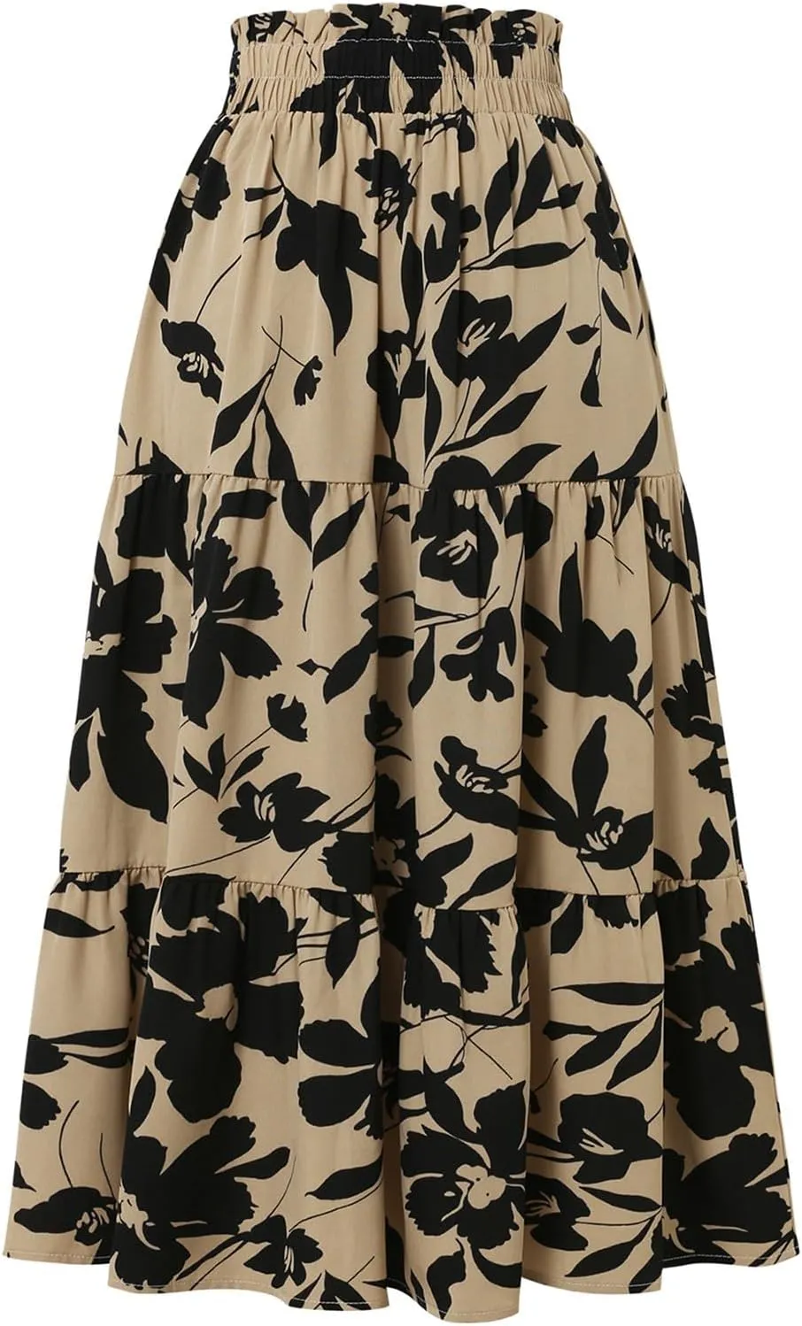 Floral Skirts for Women Swing Beach Flutter Travel Elastic Waist Going Out Smocked Country Casual Vacation Cute Skirts