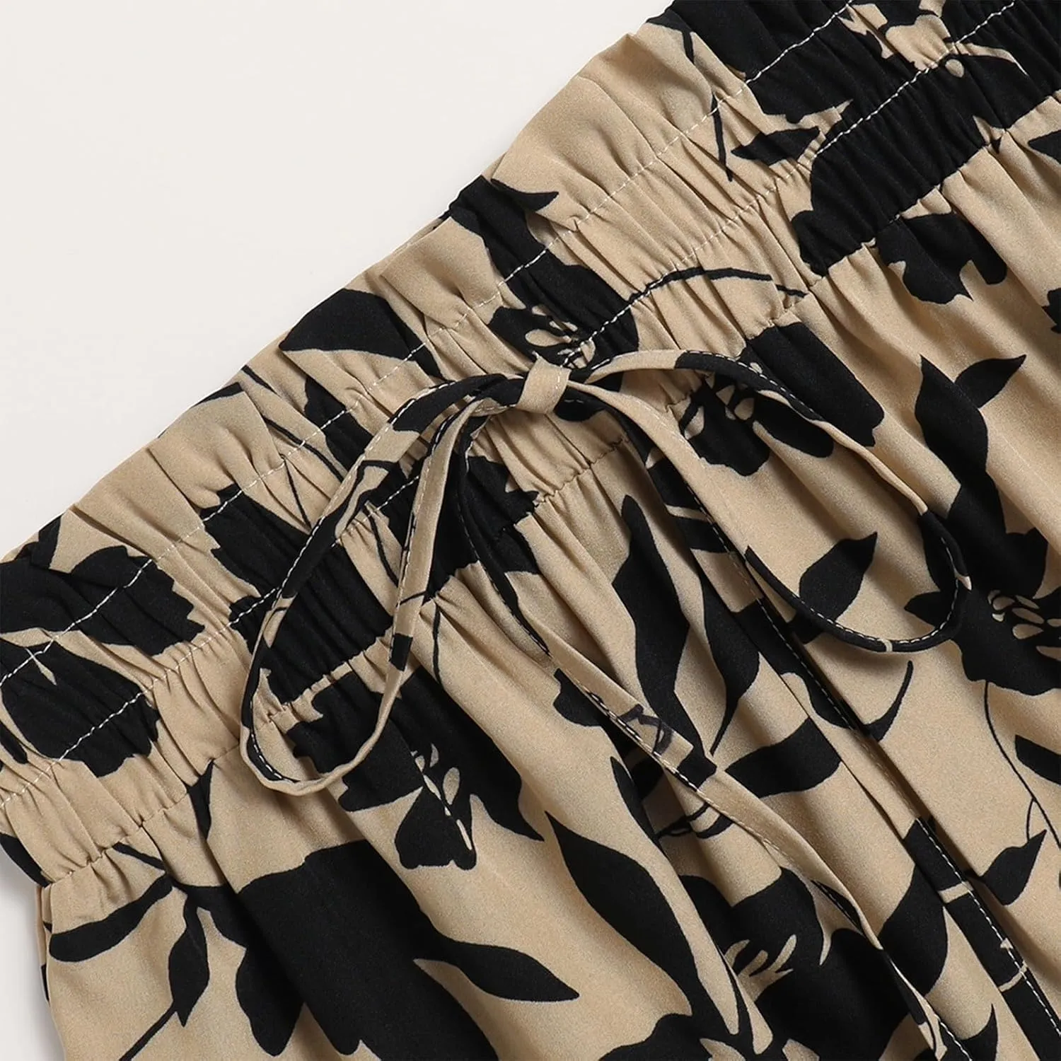 Floral Skirts for Women Swing Beach Flutter Travel Elastic Waist Going Out Smocked Country Casual Vacation Cute Skirts
