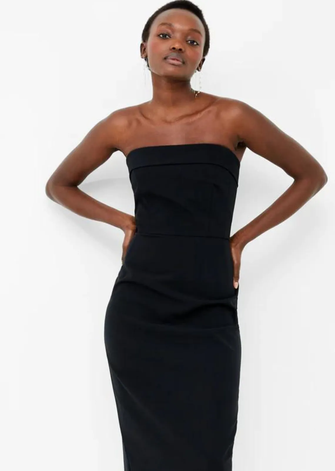 French Connection Echo Crepe Strapless Dress