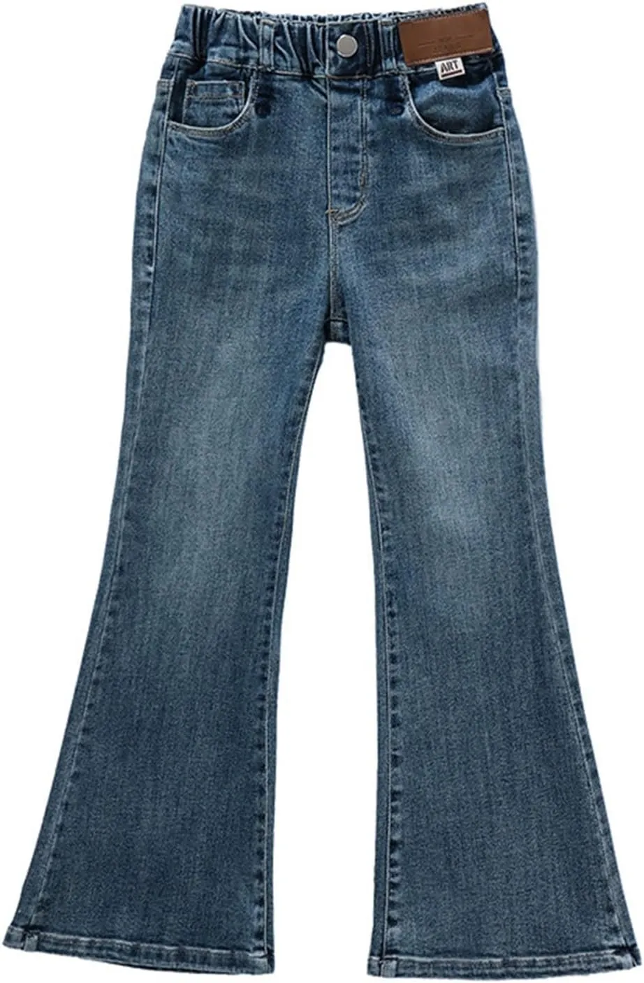 Girls High Waist Jeans Child Girl Skinny Slim Fit Jeans Black Jeans Flare Jeans Kids Trendy Stretchy Denim Pants