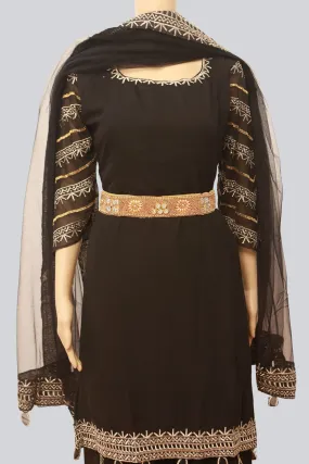 Golden Radiance: Aari & Maggam Work Hip Belt, White Stones | JCSFashions