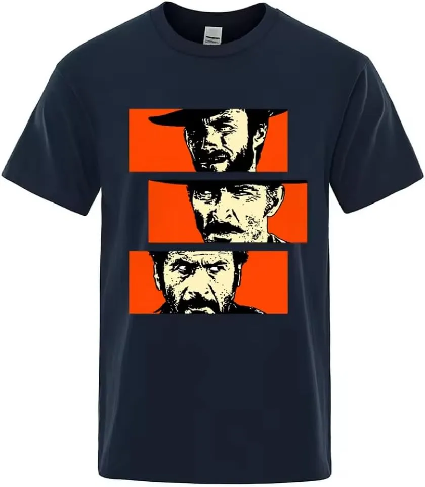 Good The Bad and Ugly Men Summer Oversize T-Shirts Cotton Loose Shirts Fashion Breathable Male Short Sleeves