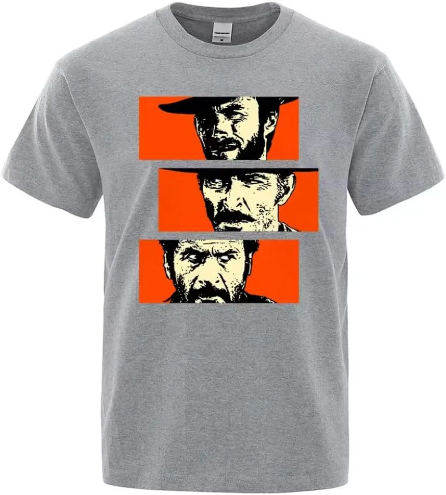 Good The Bad and Ugly Men Summer Oversize T-Shirts Cotton Loose Shirts Fashion Breathable Male Short Sleeves