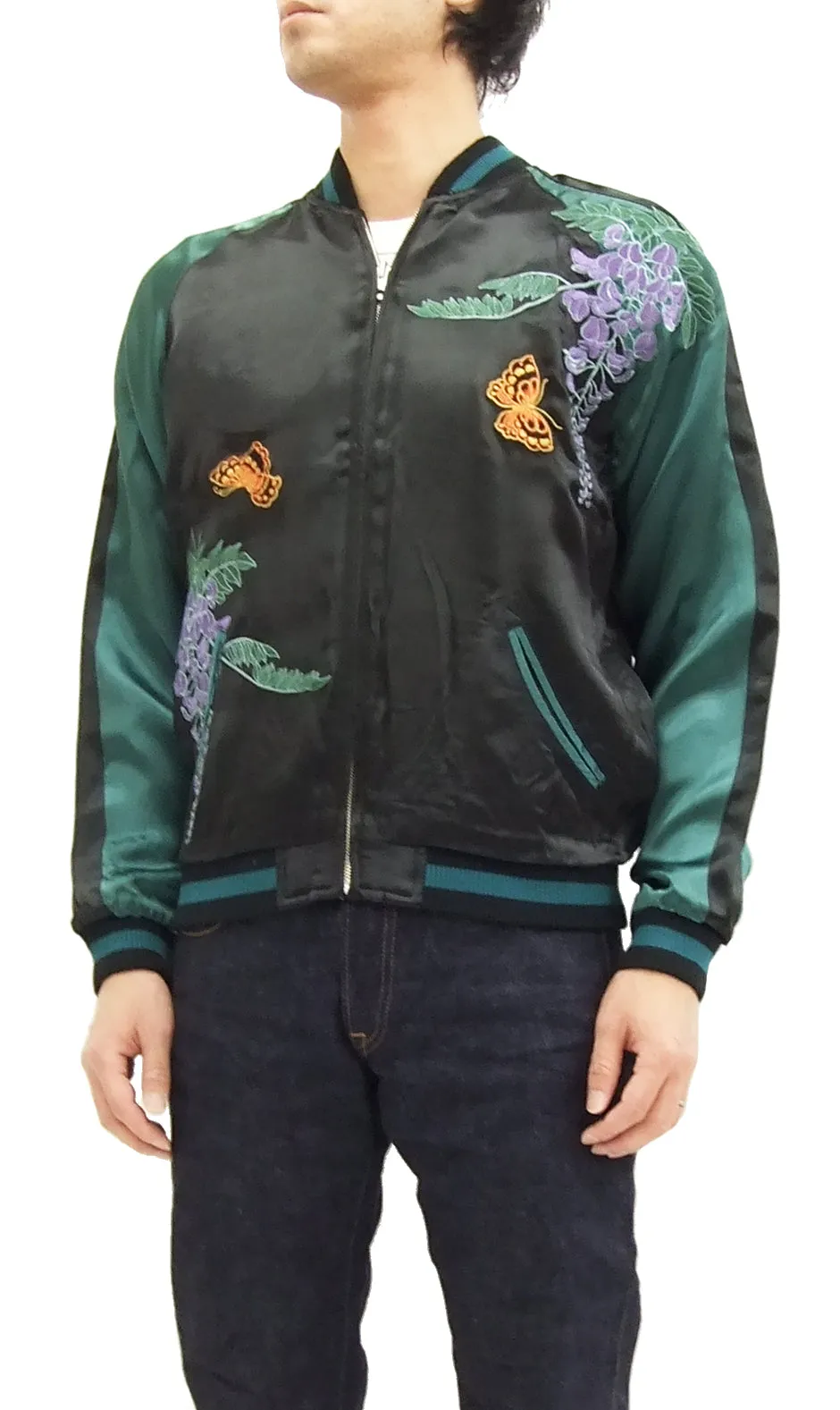 Hanatabi Gakudan Men's Japanese Souvenir Jacket Maiko Sukajan Script SSJ-007