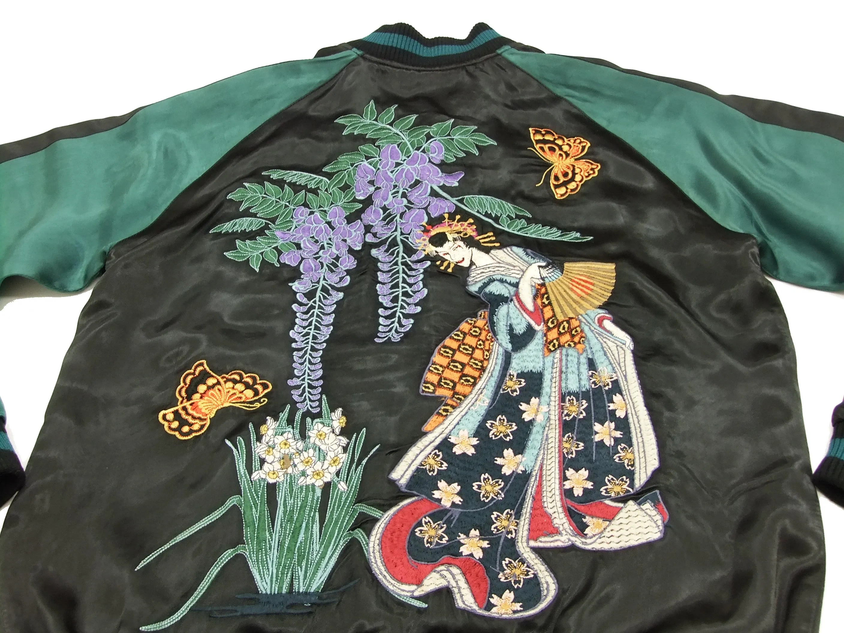 Hanatabi Gakudan Men's Japanese Souvenir Jacket Maiko Sukajan Script SSJ-007
