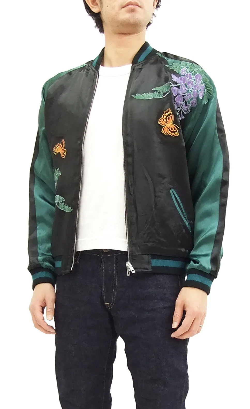 Hanatabi Gakudan Men's Japanese Souvenir Jacket Maiko Sukajan Script SSJ-007