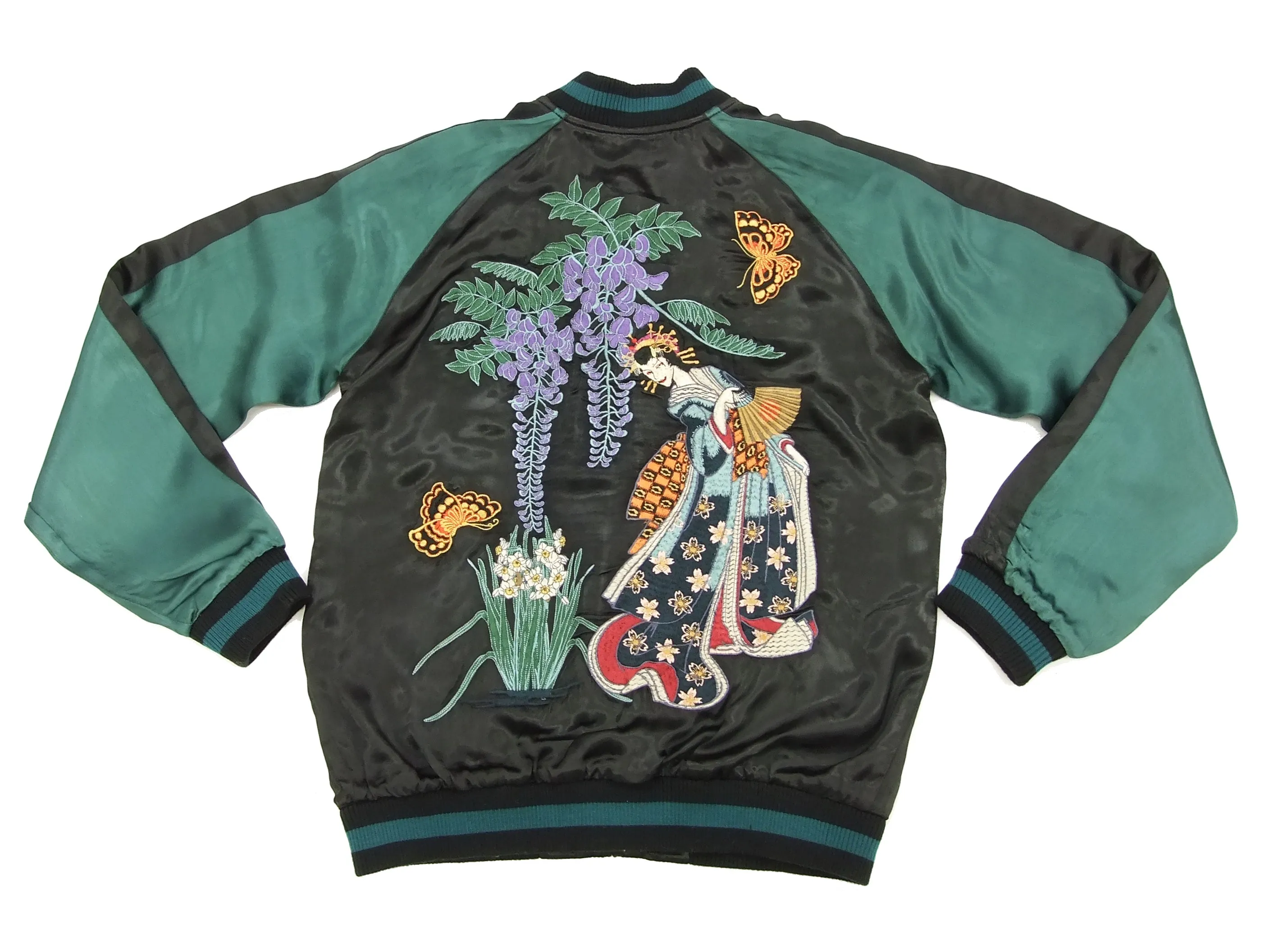 Hanatabi Gakudan Men's Japanese Souvenir Jacket Maiko Sukajan Script SSJ-007