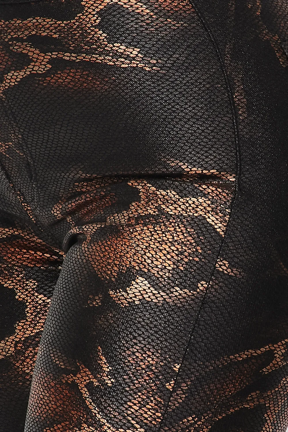 High Waisted Stretchy Bell Bottom Jeans - Snake Print