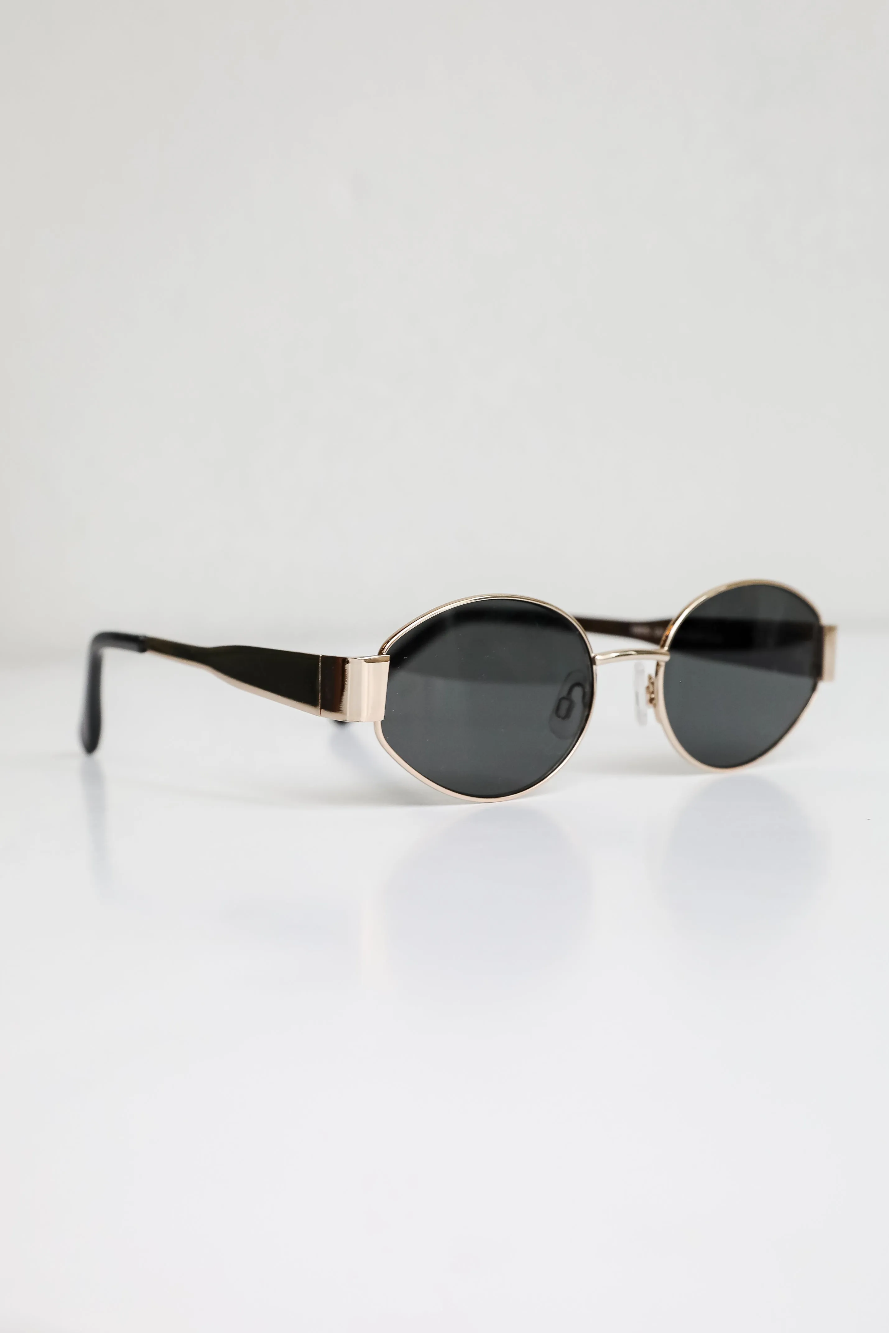 Icon Attitude Gold Oval Sunglasses