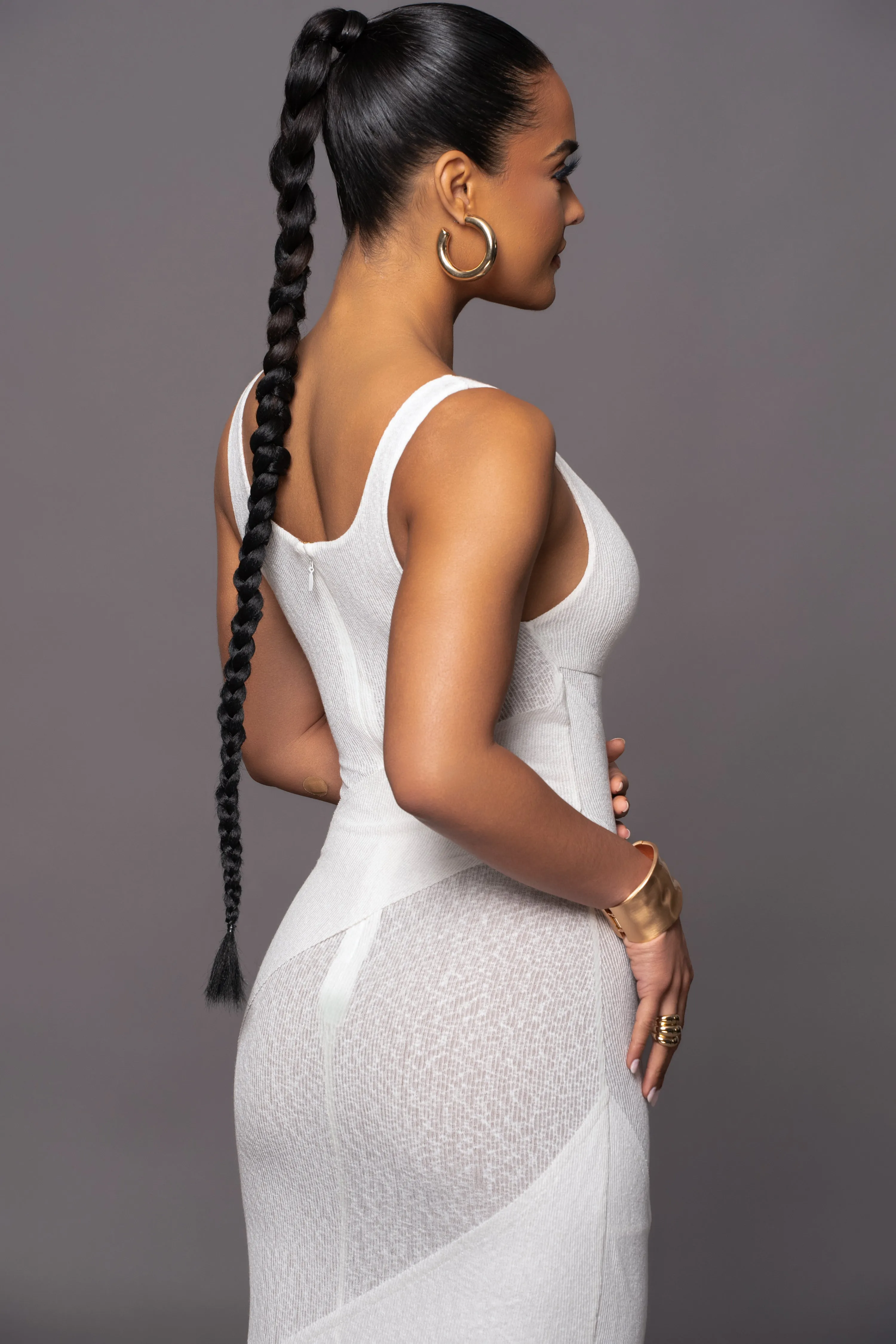 Ivory Shift Of Feelings Midi Dress