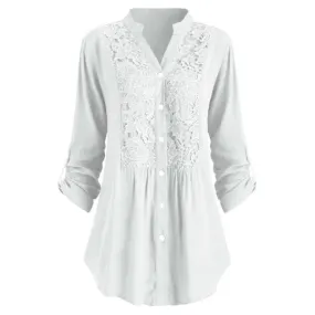 Ivyshape | Casual Loose Fit Long Sleeve Blouse for Women