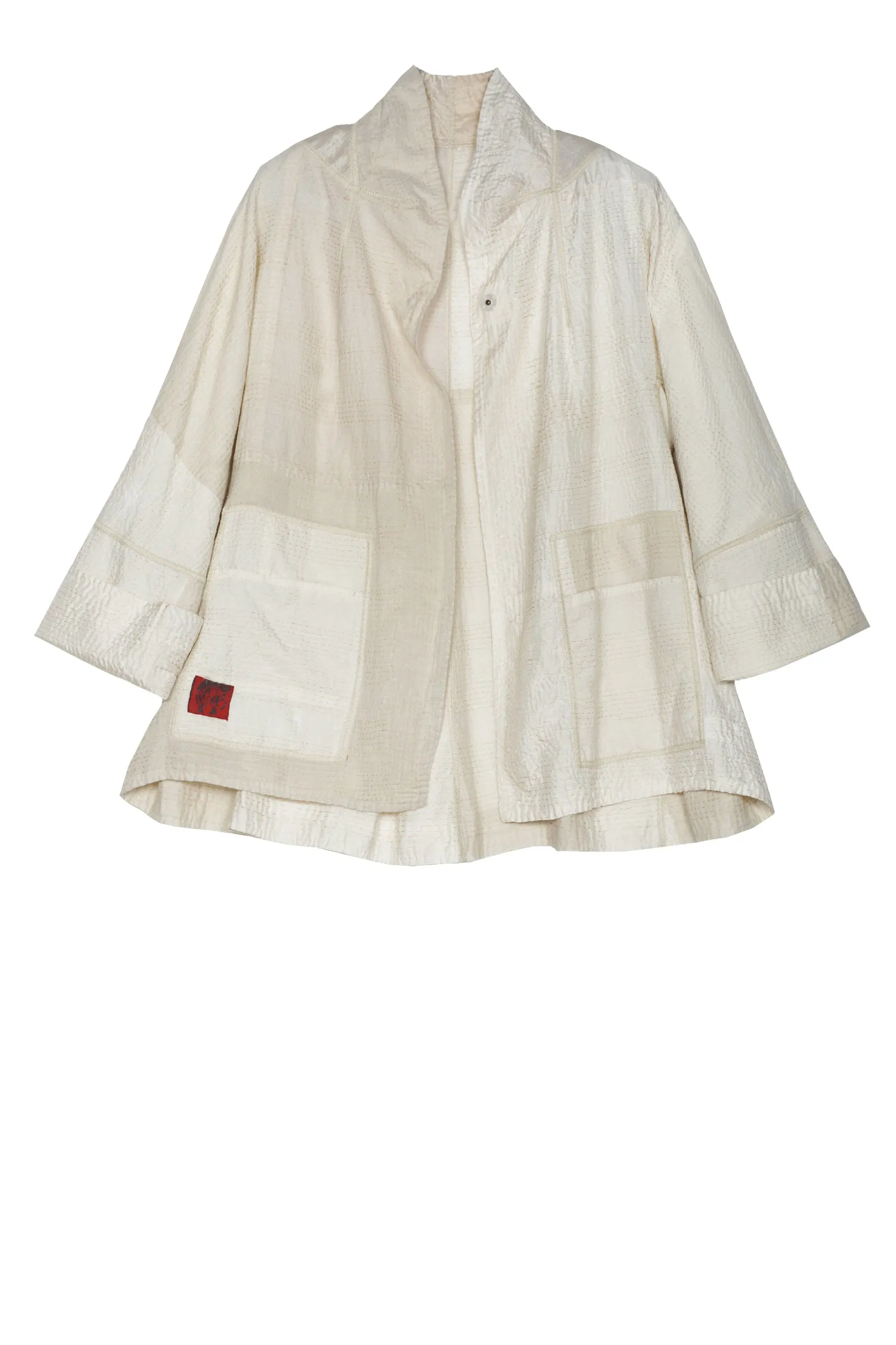 JAIPUR WHITE KANTHA FLARE SHORT JKT - jw2011-ivy -