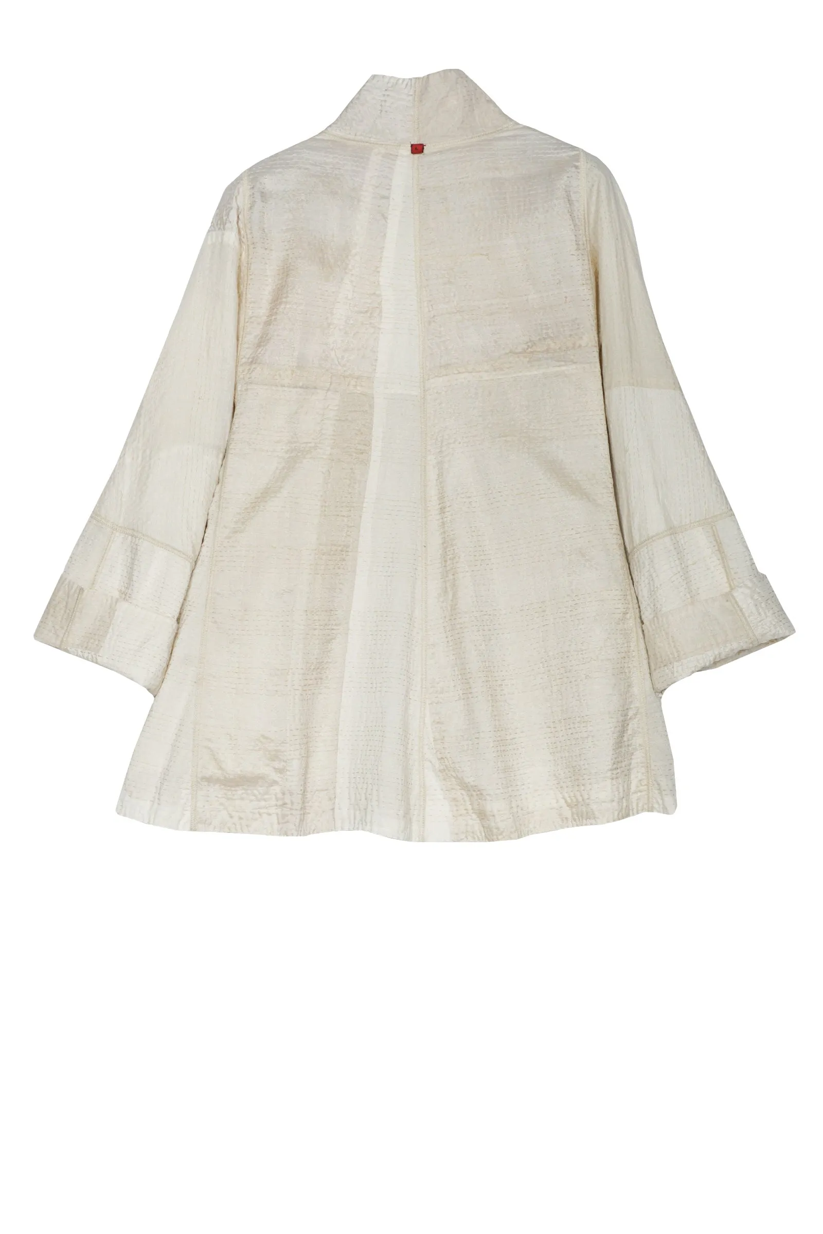JAIPUR WHITE KANTHA FLARE SHORT JKT - jw2011-ivy -