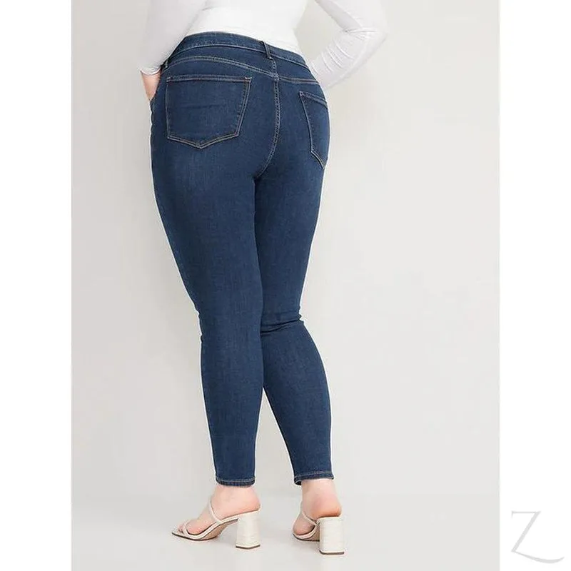 Ladies High Rise Super Skinny Super Strong Stretchy Denim Jeans | Plain | "Samina"